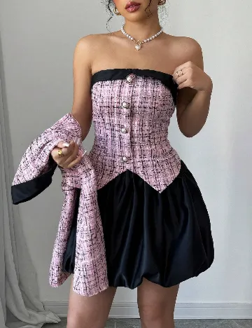 Rochie scurta SHEIN, roz/negru