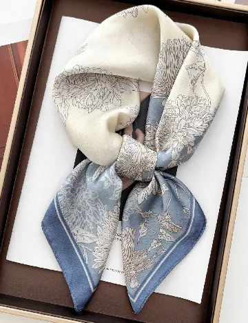 Esarfa SHEIN, crem/albastru