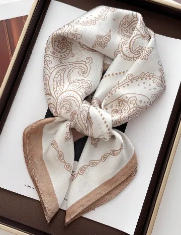 Esarfa SHEIN, crem/maro