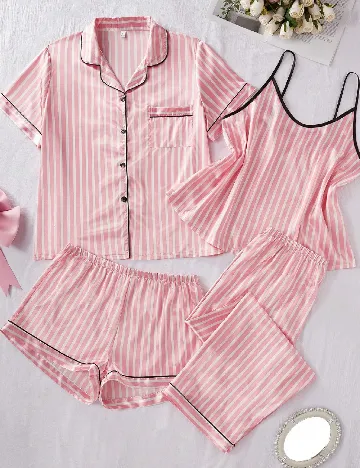 Set pijamale SHEIN CURVE, roz