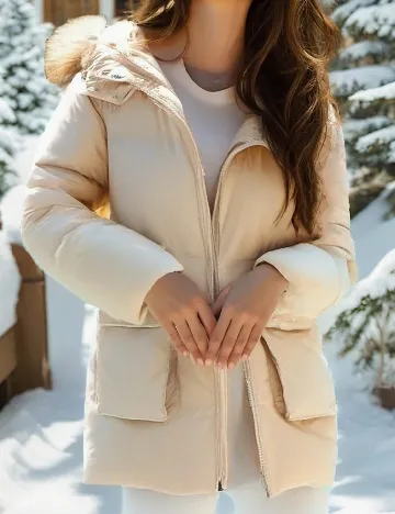 Geaca Shein Kids, crem