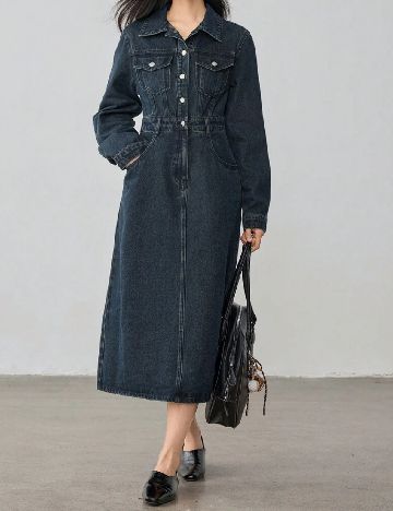 Rochie medie Dazy, albastru