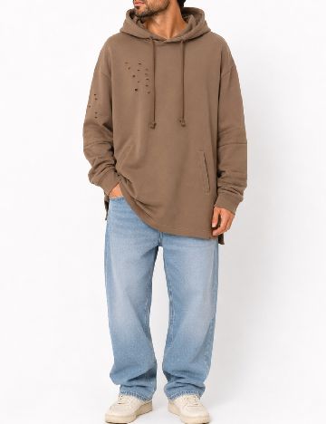 Hanorac Oversize Bershka, maro
