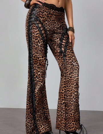 Pantaloni Romwe, animal print