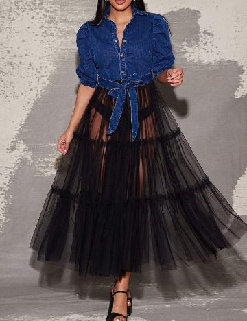 Jacheta SHEIN, albastru/negru