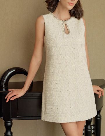 Rochie scurta MOTF, crem