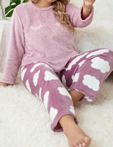 Pijama SHEIN CURVE, roz