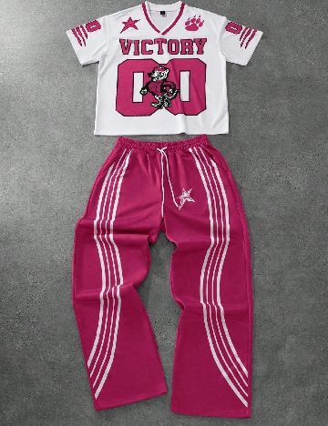 Compleu SHEIN, alb/roz