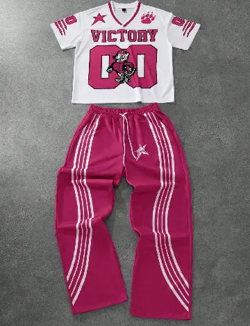 Compleu SHEIN, alb/roz