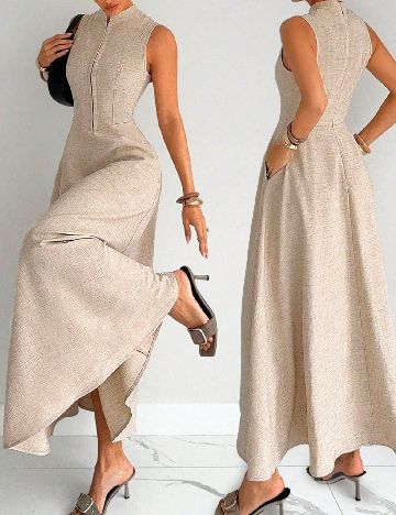 Rochie lunga SHEIN, crem