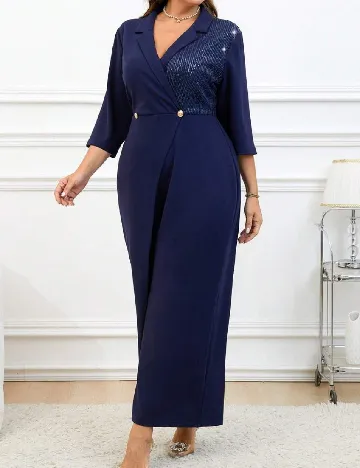 Salopeta SHEIN CURVE, bleumarin