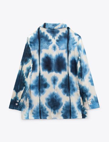 Sacou Zara, albastru/ecru