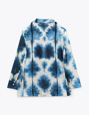 Sacou Zara, albastru/ecru