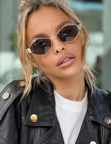 Ochelari de soare SHEIN, auriu/negru