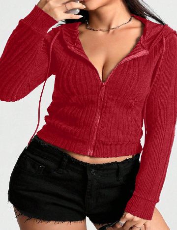 Hanorac SHEIN CURVE, rosu