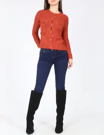 Cardigan Zara, caramiziu