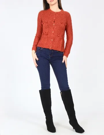 Cardigan Zara, caramiziu