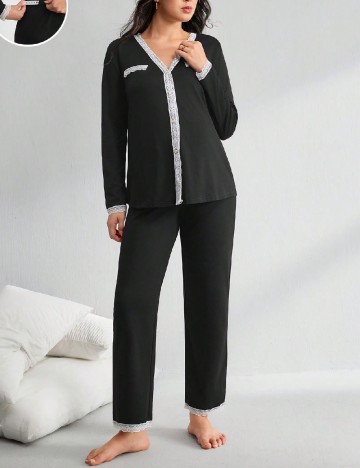 Pijama SHEIN Maternity, negru