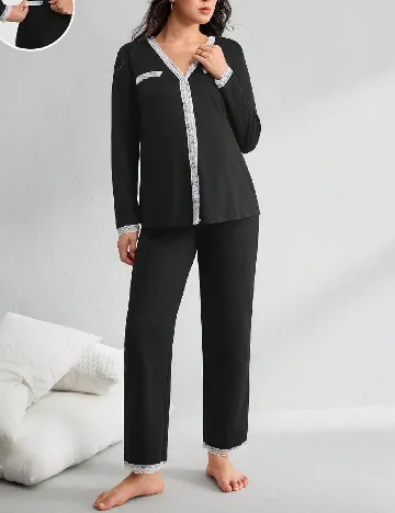 Pijama SHEIN Maternity, negru