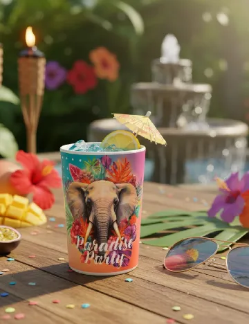 Pahar de plastic ACTION, mix culori