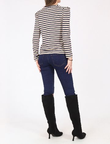 Bluza Zara, crem/bleumarin