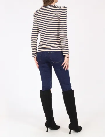 Bluza Zara, crem/bleumarin