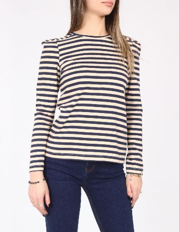 Bluza Zara, crem/bleumarin