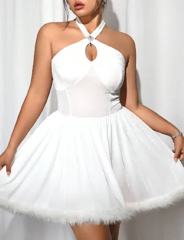 Salopeta SHEIN CURVE, alb