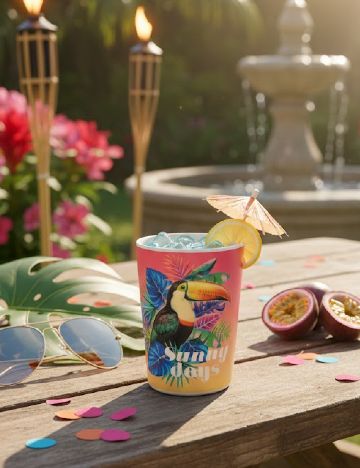 Pahar de plastic ACTION, mix culori