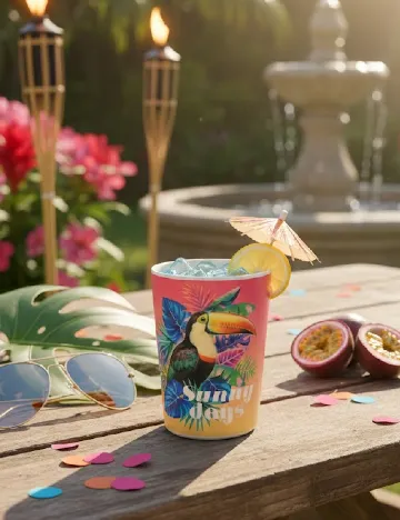 Pahar de plastic ACTION, mix culori