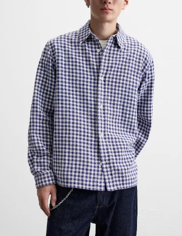 Camasa Zara, mov/alb