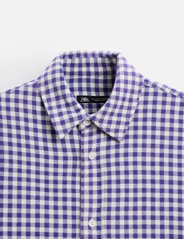 Camasa Zara, mov/alb