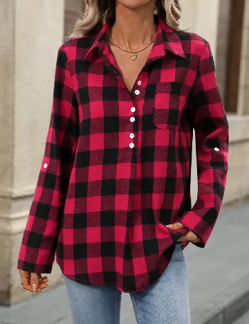 Camasa Emery Rose, rosu/negru