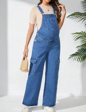 Salopeta SHEIN Maternity, albastru