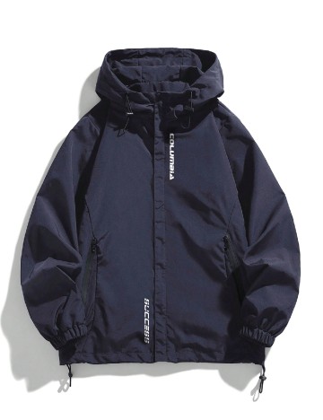 Jacheta SHEIN Plus Size Men, bleumarin