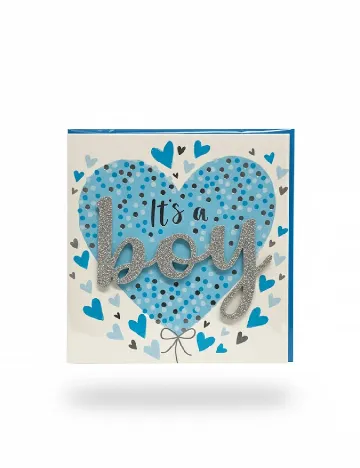 Felicitare, alb/albastru