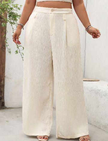 Pantaloni SHEIN CURVE, ecru