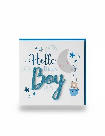 Felicitare, alb/albastru