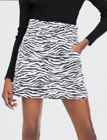 Fusta Zara, alb/negru