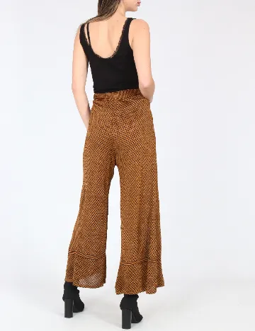 Pantaloni Zara, maro/negru