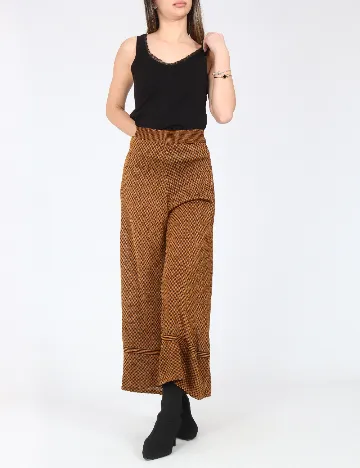 Pantaloni Zara, maro/negru