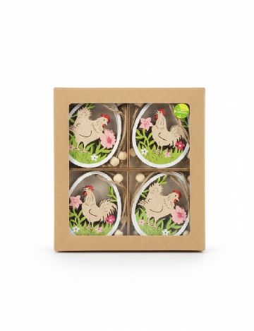 Set decoratiuni de Paste din lemn Home Accents, mix culori