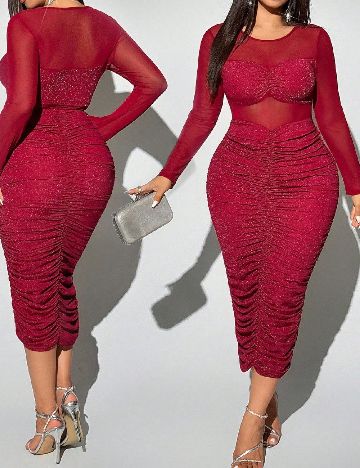 Rochie medie SHEIN CURVE, rosu