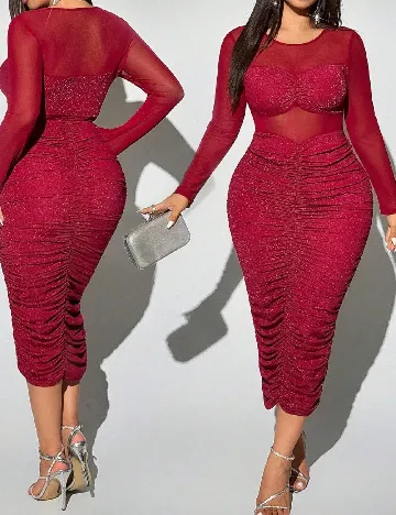 Rochie medie SHEIN CURVE, rosu