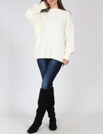 Pulover Bershka, ecru