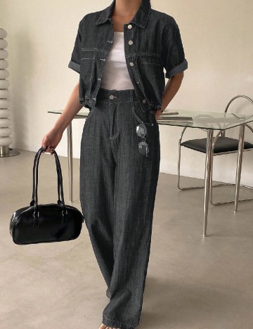 Compleu Dazy, gri inchis