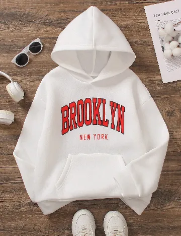 Hanorac Shein Kids, alb