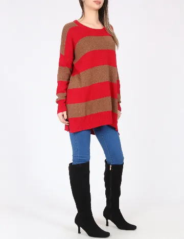 Bluza Oversize Zara, rosu/maro