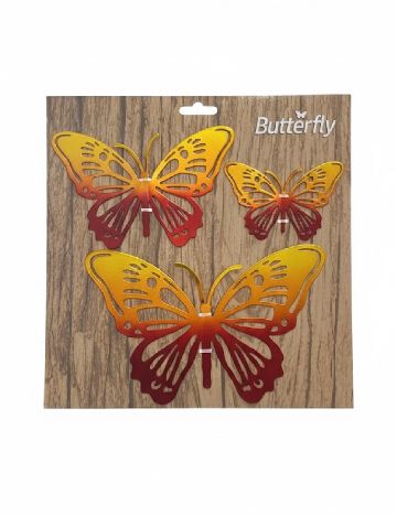 Set fluturi decorativi metalici, portocaliu