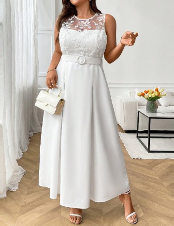 Rochie lunga SHEIN CURVE, alb